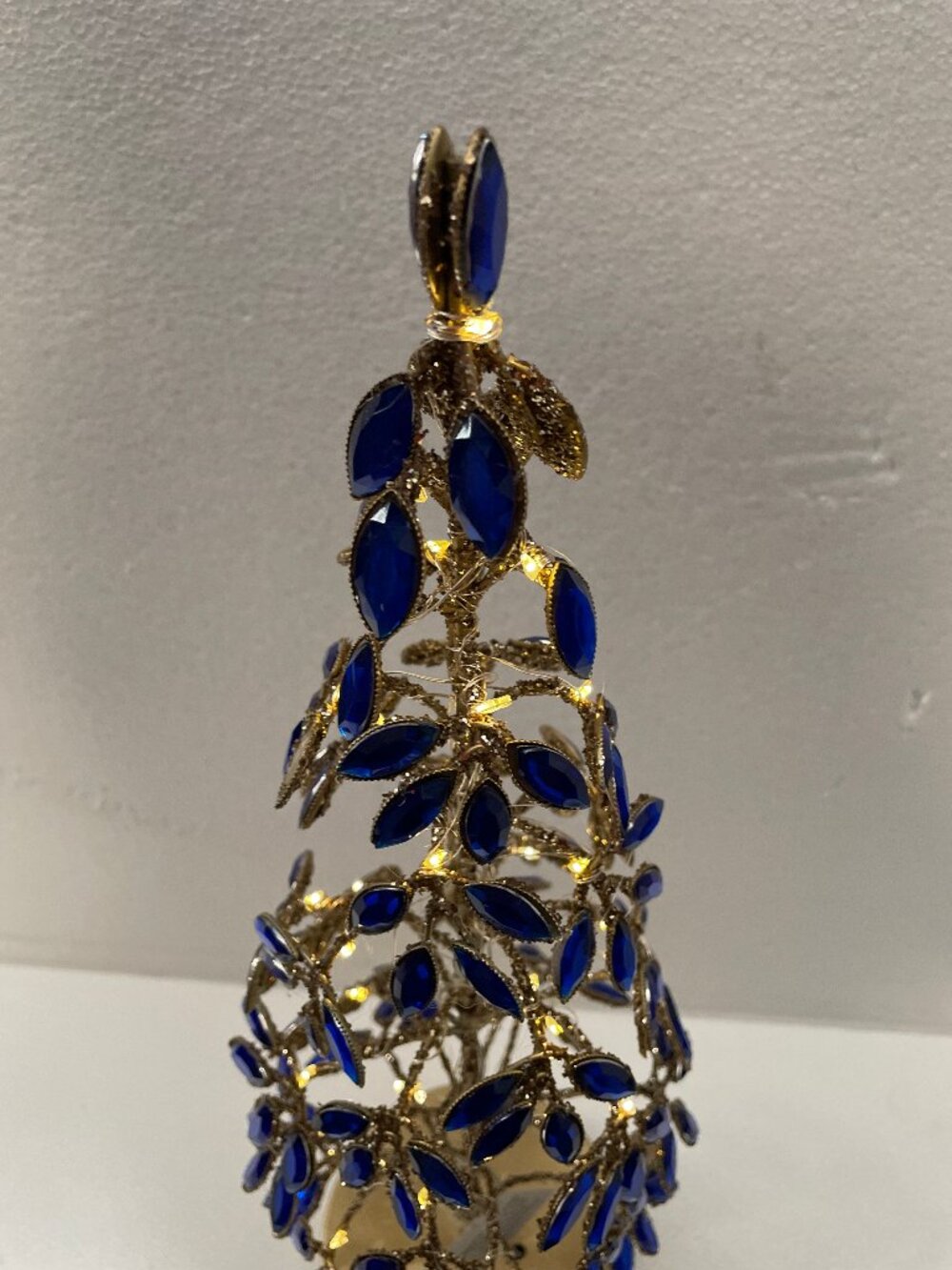 TINSEL & FIR GLITTER CRYSTAL CHRISTMAS TREE 15 INCHES TALL GOLD, NWT